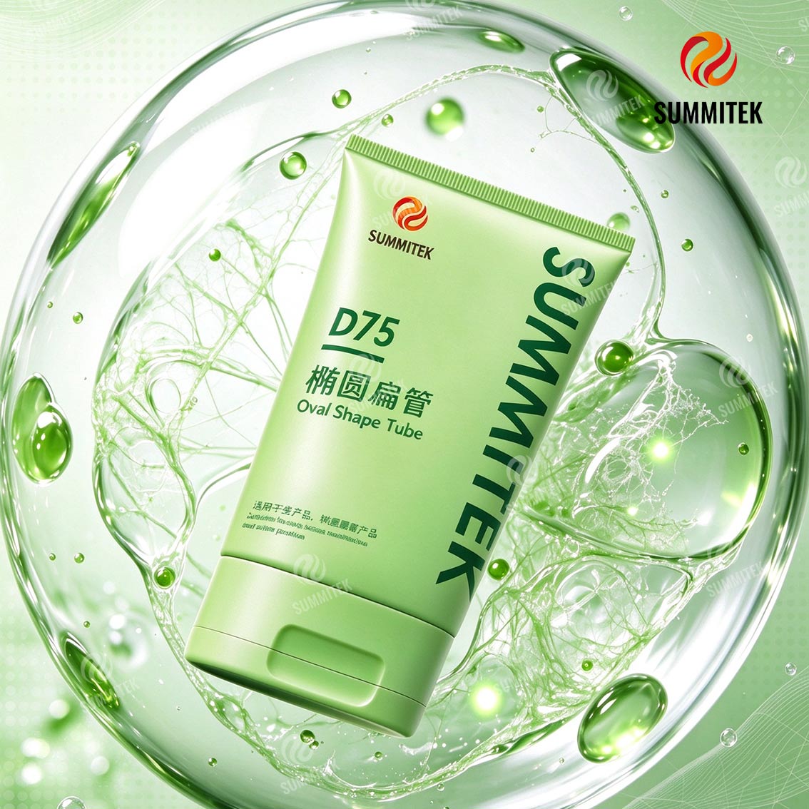 D75 ボディローション&amp;ヘアケア用楕円形化粧品チューブ